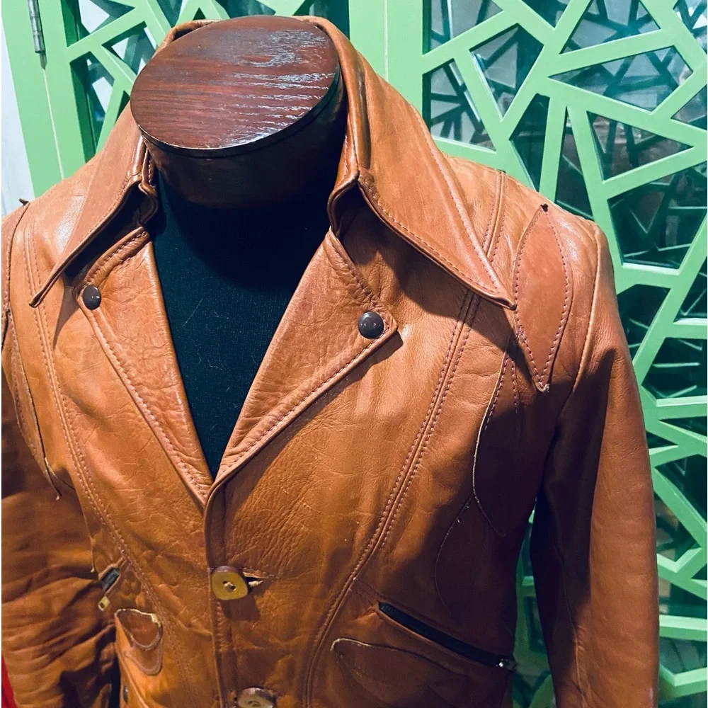 East West Leathers San Francisco Vintage STATEMENT PIECE Leather Jacket - Picture 5 of 14